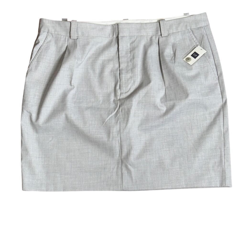 Gap Womens Skirt Gray Pleated Light Wash Stretch Career Size 14